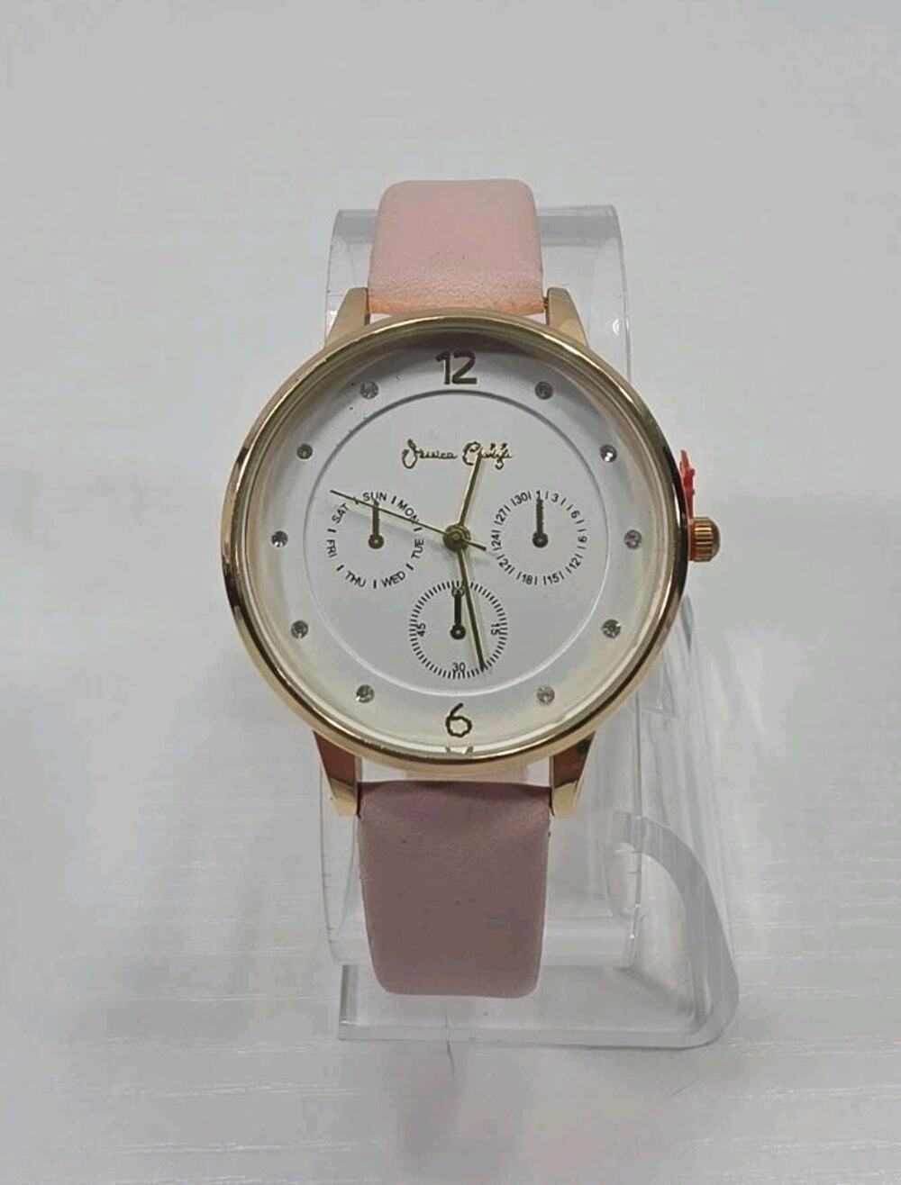 Jessica Carlyle Ladies Rose Gold Watch Pink Blush Strap 31 MM New Battery W273